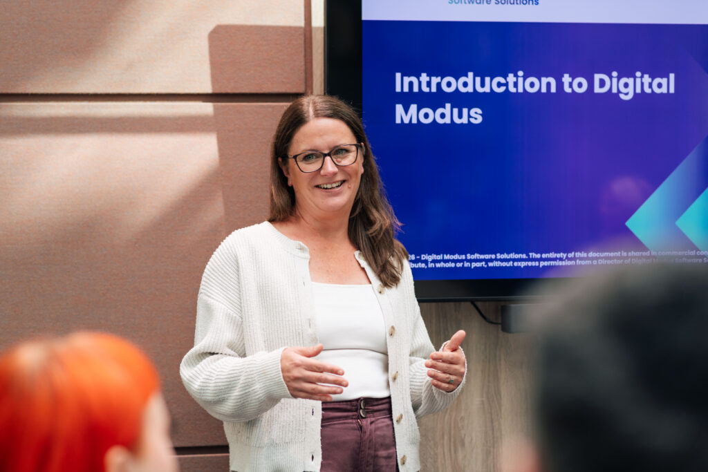 Introduction to Digital Modus presentation in an office